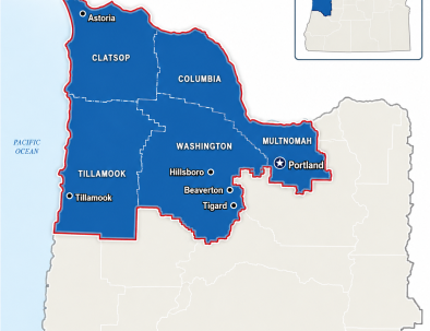 Map of Oregon's 1st Congressional District