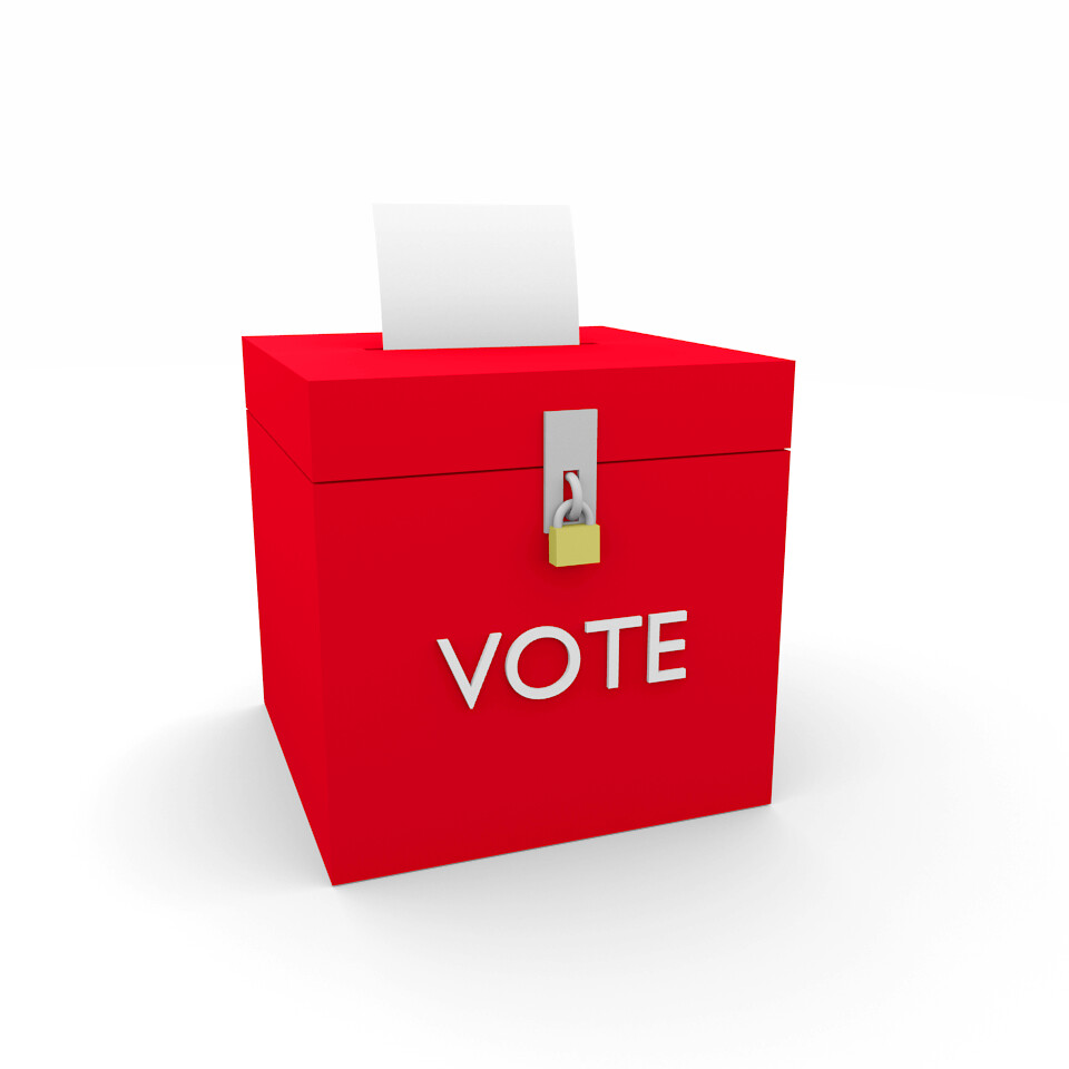 Ballot box representing independent voters and elections