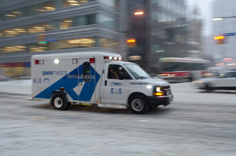Ambulance representing first responders and public health preparedness