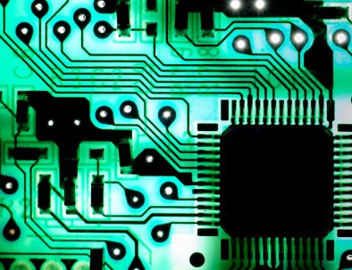 Computer circuit board representing semiconductor supply-chain security