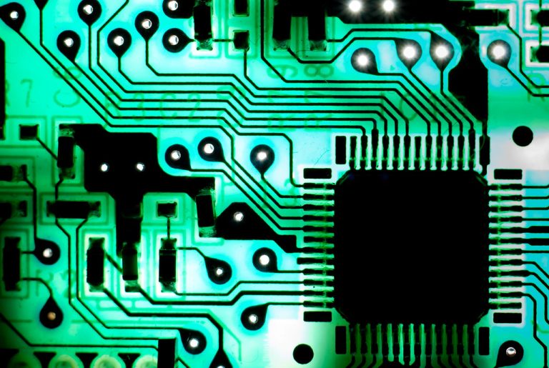 Computer circuit board representing semiconductor supply-chain security
