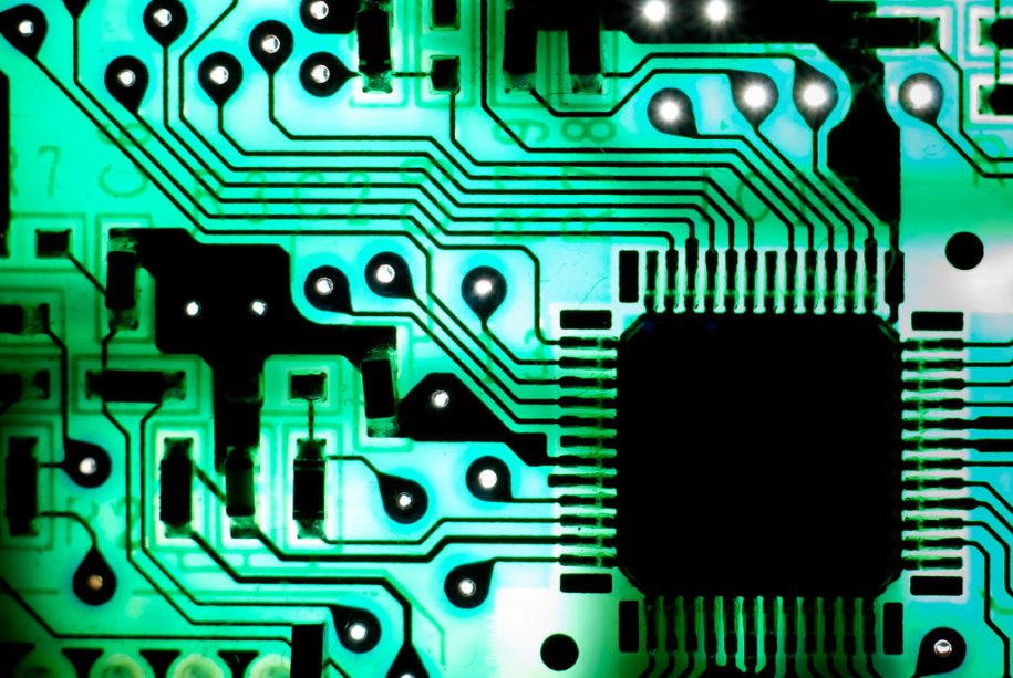 Computer circuit board representing semiconductor supply-chain security