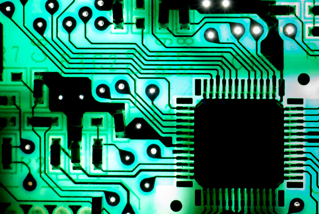 Computer circuit board representing semiconductor supply-chain security